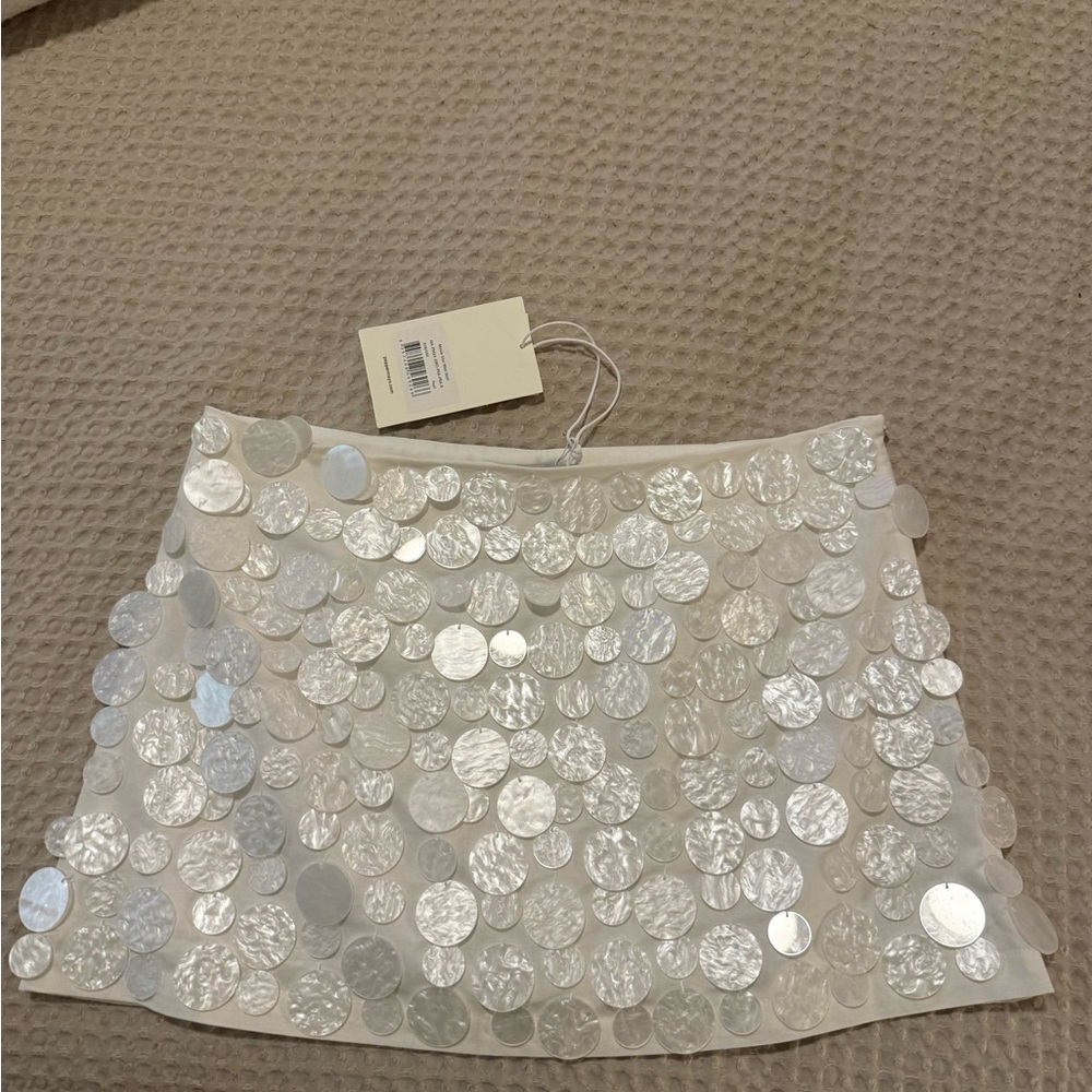 Peppermayo White Sequin Mini Skirt